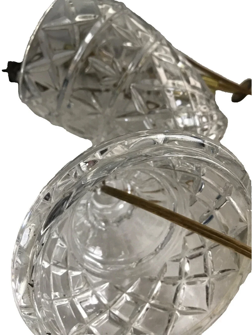 Vintage 3 piece Crystal Lamp Hand Cut Tiffany Style Create your own Base